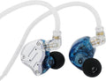 Linsoul KZ ZS10 Pro, 4BA+1DD 5 Driver in Ear Monitor, HiFi Wired Earbuds, Gaming Earbuds, Hybrid IEM Earphones with Stainless Steel Faceplate, Detachable Cable for Musician (Without Mic, Blue)