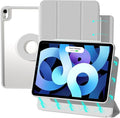 ZENLU iPad Air 10.9/11 inch Case with Removable Magnetic Folio Cover, Premium PU Leather, Multiple Angles Stand, Pencil Slot Charging Support, Full Protective Case for iPad Air 7 6 5 4 Gen (Grey)