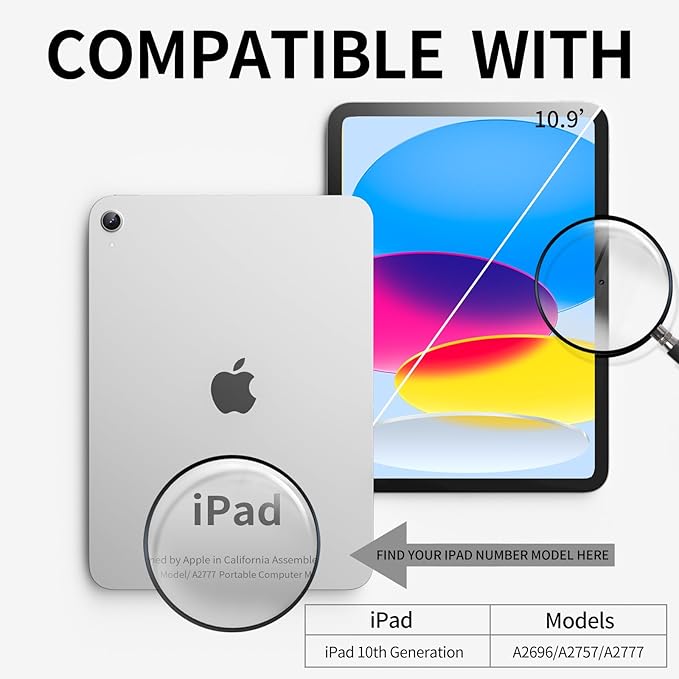 Slim Case for iPad 11th Generation A16 Chip 2025, iPad 10th Generation Case 10.9" 2022 with Pencil Holder, Lightweight Transparent Clear Back Cover, Trifold Stable Stand, Beach Foods