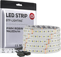 BTF-LIGHTING UL Listed RGBW LED Strip Lights,5050 4 Colors in 1 RGB + 6000K-7000K Cool White,24V DC,16.4ft/5m 96LEDs/m 12mm White PCB, IP65 Waterproof for Home Decoration(No Adapter or Controller)