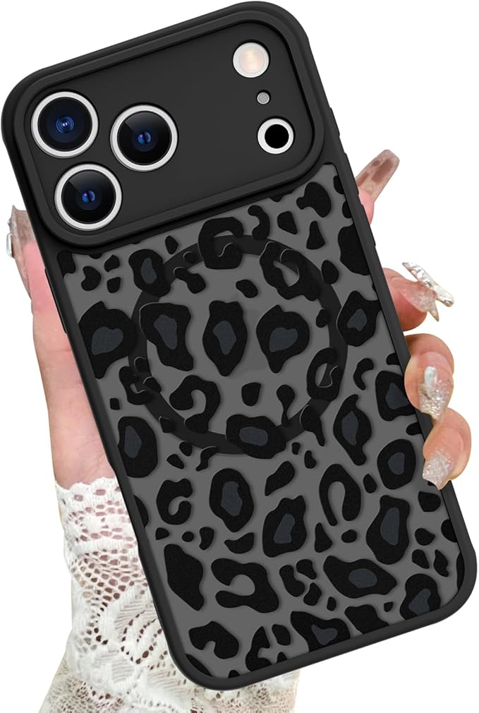 KANGHAR Case Compatible with iPhone 17 Pro Max Leopard Printed Pattern [Compatible with Magsafe] Cute Cheetah Protective Magnetic Case for Girls Women Men 6.9"