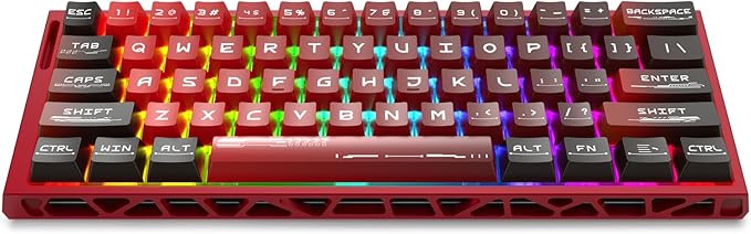 Redragon K753 HE Rapid Trigger Gaming Keyboard, 60% 61 Keys Wired Mechanical Keyboard w/Hype-Red Hollowed-Out Aluminum Base, Next-Gen UltraMag 100% POM Silky Rappid Trigger Magnetic Switch