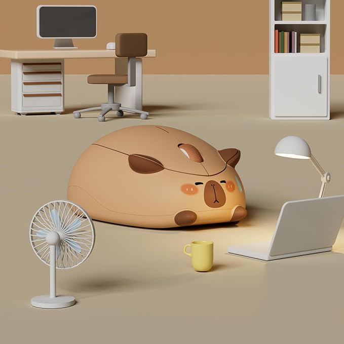 Akko Wireless Gaming Mouse Capybara, Tri-Mode Mouse BT3.0/BT5.0/2.4G, Cute Optical Cordless Cartoon Mice for Computer/Laptop/Desktop/PC, Compatible with Mac/Win