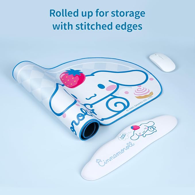 Kuitmor Anime Dog Mouse Pad Wrist Rest Support Set, Non-Slip Desk Mat and Memory Foam Cloud Wrist Rest for Keyboard and Mouse, Perfect for Gaming or Home Office Work - DEG