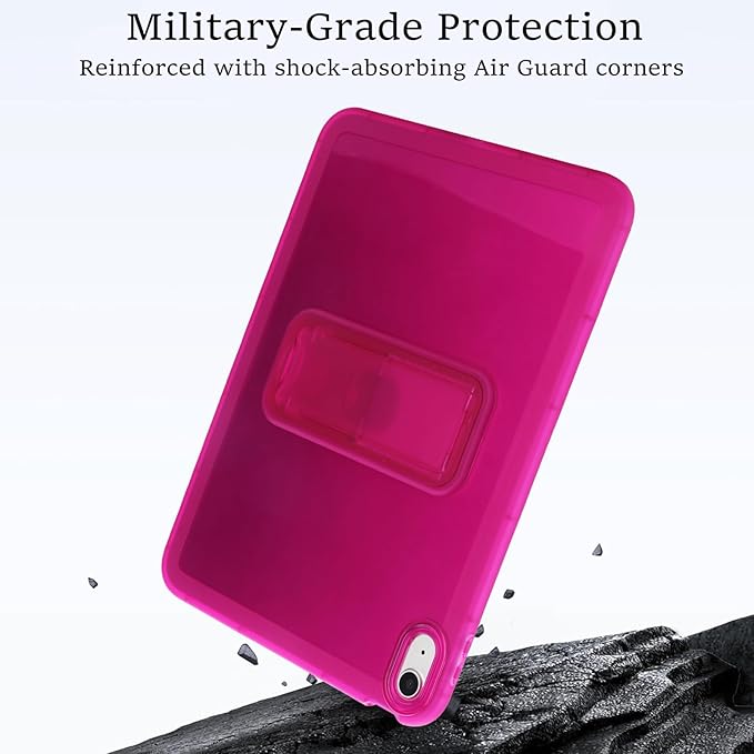 Slim Case for iPad (A16) 11th Generation 11 Inch 2025 / iPad 10th Generation 10.9 Inch 2022, Built-in Kickstand Non-Slip Shockproof Rugged Protective for iPad 11th 10th Gen, Rose