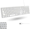 Macally Backlit Wired Keyboard for Mac | Compatible Apple Keyboard with Numeric Keypad | Comfortable All Day Typing, Compatible on MacBook Pro/Air, iMac, Mac mini/Pro - Silver