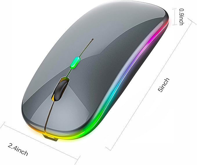PEIBO Bluetooth Wireless Mouse for Laptop mac MacBook ipad MacBook air MacBook pro pc Desktop Computer Windows Chromebook Notebook (Gray Black)