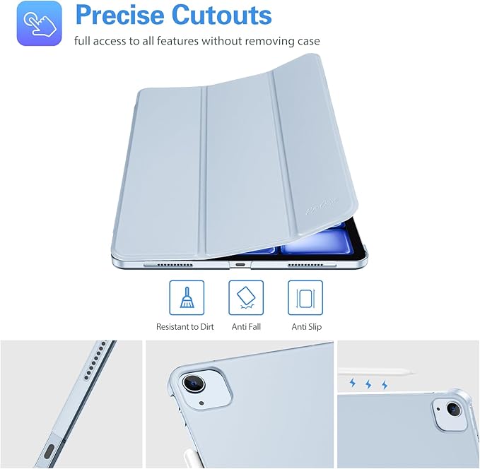 ProCase Smart Case for iPad Pro 12.9 2022/2021/2020/2018, Slim Stand Hard Back Shell Smart Cover for iPad Pro 12.9" 6th Gen/5th Gen/4th Gen/3rd Gen -Airblue