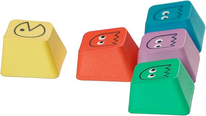 OEM Profile Pac-man Five Dye PAC PBT Key caps Custom Sublimation keycaps for MX Mechanical Gaming Keyboard (OEM Pac-man 5 Keys)