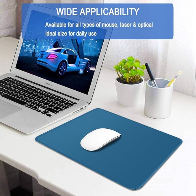 Mousepad, Large Gaming Mouse Pad with Double Stitched Edges, 14.9 x 11.7 inches Premium-Textured & Waterproof Mousepad, Nonslip Natural Rubber Base Mouse pad for Laptop,Computer, Office, Blue