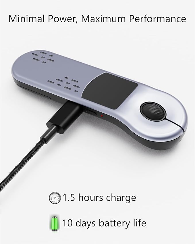 Air Mouse Rechargeable Wireless Presenter with Touchpad for PC/Laptop/iOS/Android, Bluetooth Remote Control for PowerPoint/Keynote/TikTok/Camera/Kindle App (Silver)