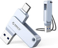 ORICO USB-Cand USB-A Flash Drive 150MB/S Metal Housing Swivel Design Support OTG Function 2 in 1 PenDrive 256GB for USB C and USB A Devices -EB05 BL