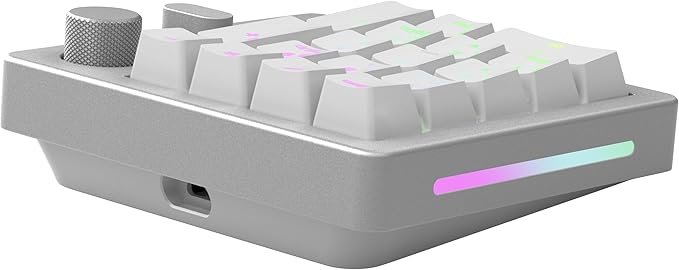 GLORIOUS GMMK Mechanical Numpad- 10 Key USB Programmable Keypad - Hot Swappable, Volume Control, RGB Backlit, Wired & Wireless Bluetooth - Laptop & Keyboard Accessories- White