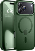 Newfuture Magnetic for iPhone 17 Pro Max Case [Compatible with Magsafe] [Military Grade Drop Protection] Translucent Matte Anti-Scratch Shockproof Protective Phone Cover 6.9 Inch, Dark Green