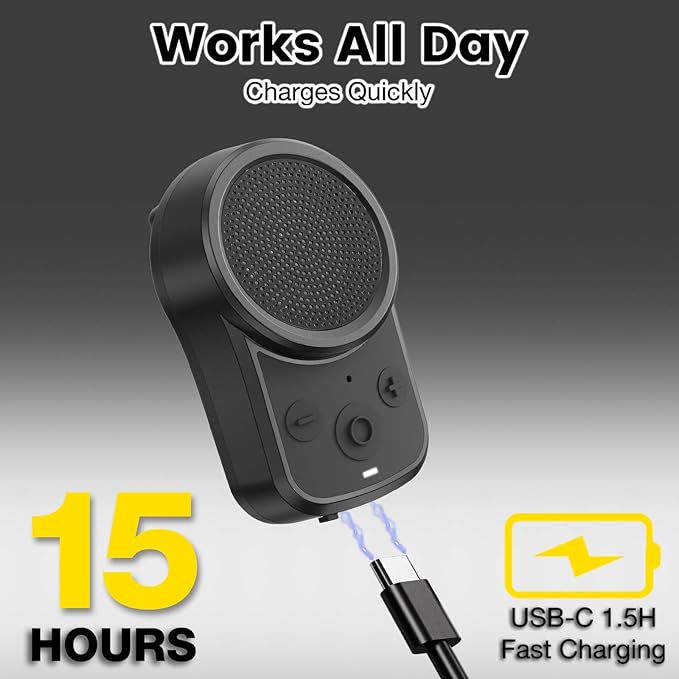 Mini Bluetooth Speaker, Clip-On Portable Speaker with Built-in Mics Hands-Free Music and Calls for Hiking/Biking, Waterproof Adjustable Volume Wearable Bluetooth Speaker, Gifts for Women/Men
