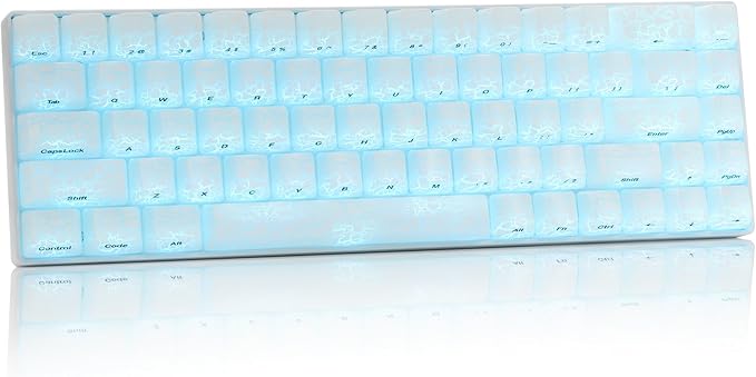 XVX HE68 60 Percent Gaming Keyboard,Hall Effect Magnetic Switches, CNC Aluminum Frame, Rapid Trigger Keyboard w Topographic IMD Keycaps, 8KHz Polling Rate, Adjustable Actuation,Hot-Swap-Ice Crack