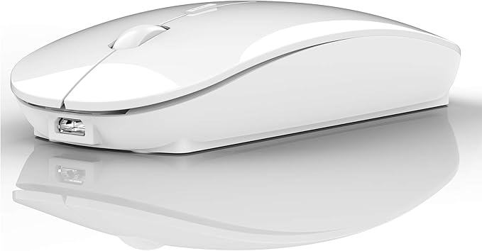 PEIBO Bluetooth Wireless Mouse for Laptop mac MacBook ipad MacBook air MacBook pro pc Desktop Computer Windows Chromebook Notebook (White)