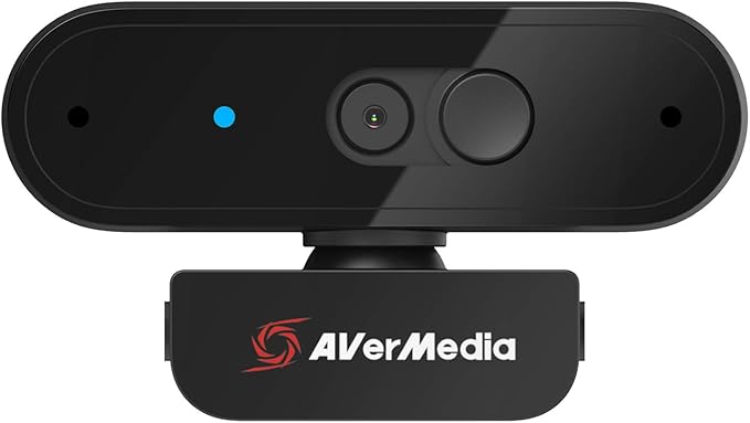 AVerMedia PW310P Webcam - Full 1080p 30fps HD Camera with Autofocus and Dual Stereo Microphones, Work from Home, Remote Learning - NDAA Compliant