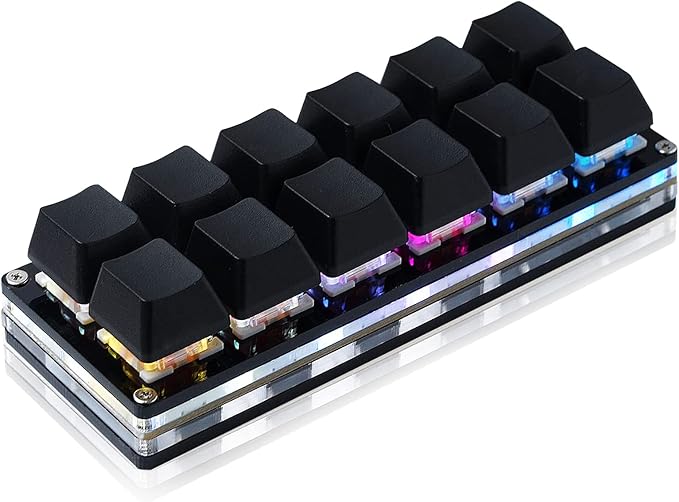 BTXETUEL 12 Key Mechanical Gaming Keyboard One Handed Keypad USB-C Wired OSU Keypad Programmable and Hot Swappable Keyboard.