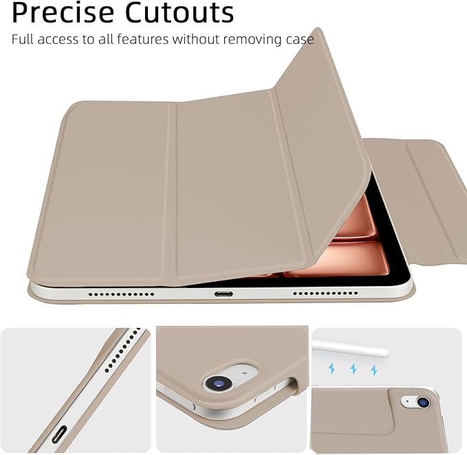 for iPad Air 13 inch M4/M3/M2 Case (2026/2025/2024,Model A3268/A3269/A3271), Auto Sleep/Wake and Magnetic Closure, Trifold Stand Case, PU Leather Cover, Support Apple Pencil Pro, Oat Coffee