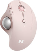 seenda Wireless Trackball Mouse, Ergonomic Bluetooth Rollerball Mouse Rechargeable, 3 Device Connection Optical Mice Adjustable DPI Thumb Control Mice Compatible for PC/Laptop/Windows/Mac - Rose Pink
