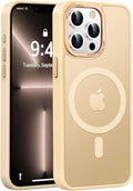 Newfuture Designed for iPhone 13 Pro Max Case with Magnetic [13 FT Military Drop Protection] [Compatible with Magsafe] Slim Translucent Matte Shockproof with Anti-Fingerprint Phone Case, Creamy Yellow