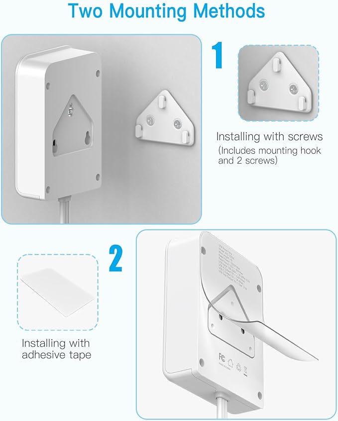 Surge Protector Power Strip, Outlet Extender Stick with USB C Ports, 4 Outlet 3 USB, 4 FT Extension Cord Flat Wall Plug, Home Office Dorm Room Essentials, White