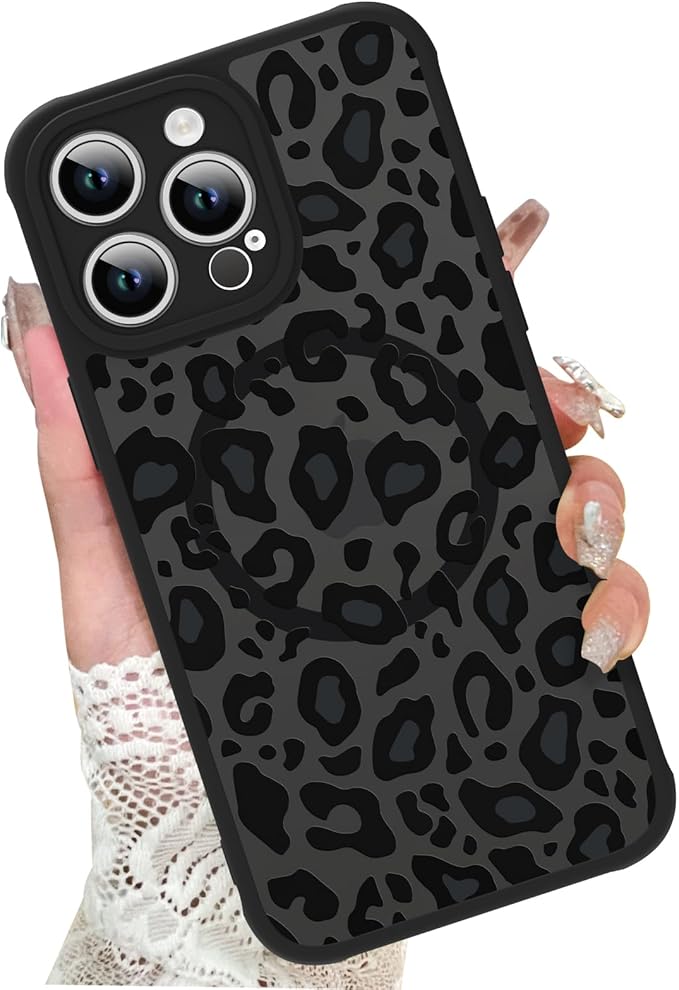 KANGHAR Case for iPhone 13 Pro Phone Case [Compatible with Magsafe] Leopard Printed Pattern Cute Cheetah Protective Magnetic Case for Girls Women Men 6.1"
