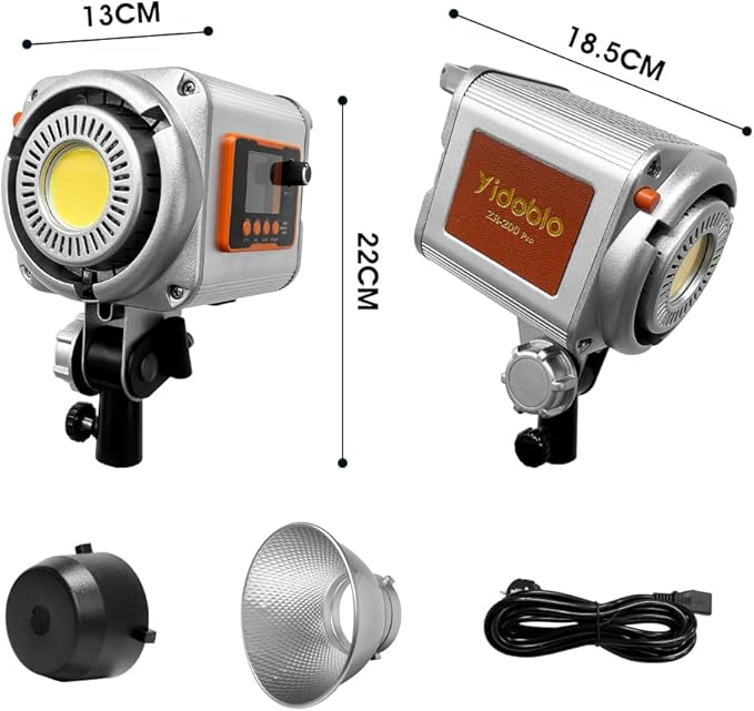 LED Spotlight Super Bright 200w2700 K6500K DMX/Custom Effects/Light Group Bowen Mount COB Light for Photography/Videography/YouTube/TikTok Content Creation Live Streaming (Blue)