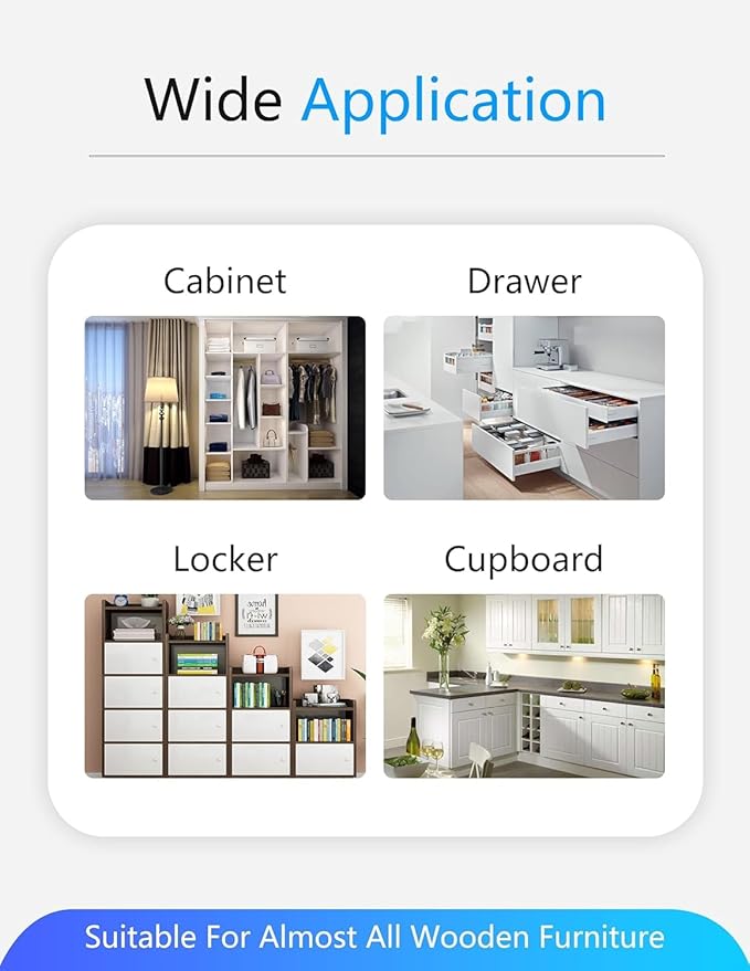 Docooler Smart Biometric Fingerprint Cabinet Lock - Keyless Hidden File Wardrobe Lock for Home Office, Remote Control