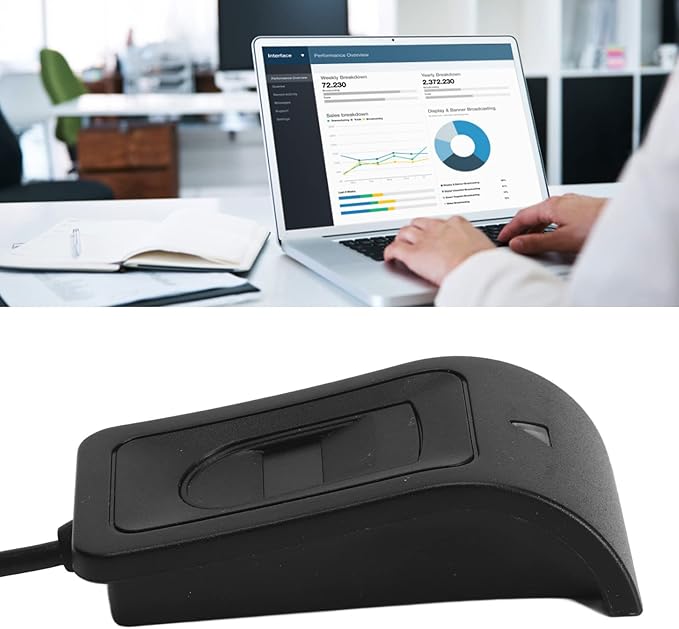 Fingerprint Reader, USB Fingerprint Scanner for PC, Compact Desktop Biometric Reader, 0.2s Fast Login, Windows Hello Automatic Driver Installation, Plug and Play Encryption Security