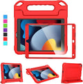 Kids Case for iPad 9th/8th/7th Generation 10.2 Inch 2021/2020/2019, Case for iPad Air 3rd Gen/Pro 10.5 Inch, Durable Shockproof Cover with Screen Protector for iPad 10.2 & 10.5, Red