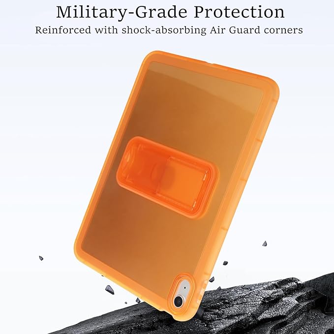 Slim Case for iPad (A16) 11th Generation 11 Inch 2025 / iPad 10th Generation 10.9 Inch 2022, Built-in Kickstand Non-Slip Shockproof Rugged Protective for iPad 11th 10th Gen, Orange