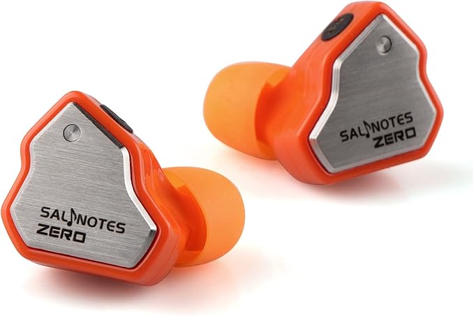 Linsoul 7Hz Salnotes Zero HiFi 10mm Dynamic Driver in-Ear Earphone IEM with Metal Composite Diaphragm Stainless Steel Faceplate Detachable 2Pin OFC Cable (Orange, with Mic, 3.5mm)