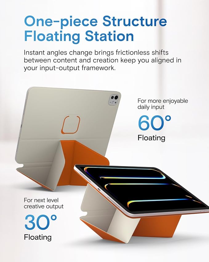 MOFT Dynamic Folio Case for iPad Pro 11" (4th 2022 | 3rd 2021 | 2nd 2020), Slim Magnetic Stand Case with 20+ Viewing Angles,Beach White x Terracotta