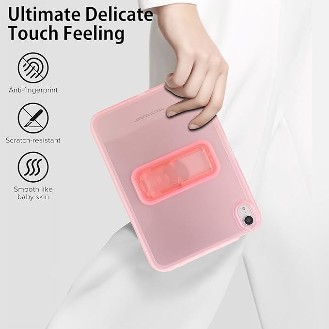 Slim Case for iPad mini 7 (A17 Pro) 2024/ Mini 6 8.3'', Built-in Kickstand Non-Slip Military Grade Drop Protection Rugged for iPad mini 7th 6th Generation, Pink