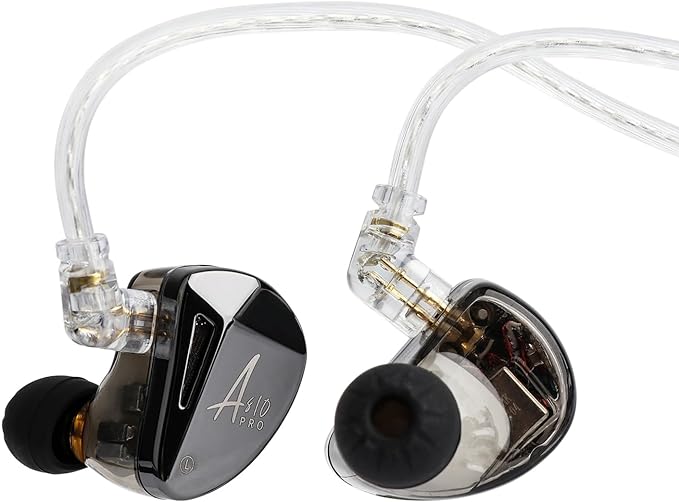 Linsoul x KZ AS10 PRO 5BA Wired Earbuds, HiFi in-Ear Earphones with Mirror Polygon Faceplate, 2 Pin Detachable Cable for Audiophile (Without Mic)