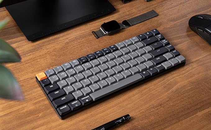 Keychron K3 QMK Ultra-Slim Wireless Mechanical Keyboard Version 3, 75% Layout Hot Swappable Banana Switch, RGB Backlight Rechargeable Wired Bluetooth Professional Office Keyboard for Mac/Windows