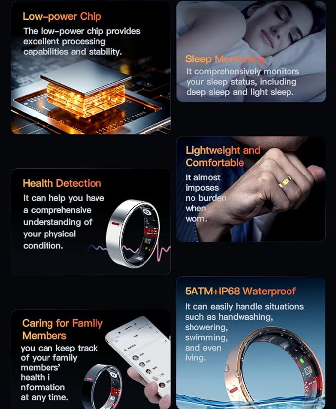 Heart rate monitoring, Blood oxygen monitoring, Pressure monitoring, HRV Lorenz scatter plot, Step counting Exercise, Remote care, 24/7 scientific sleep, Photo taking, Blood components (Rose Gold, 8)