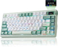Aula Nova75 Mechanical Gaming Keyboard 8000mAh,Gasket Mounted with 75% Compact Layout,RGB Backlit,Custom Hot Swappable,Bluetooth Wireless /2.4GHz/USB-C Cream Keyboard Gaming for Win/Mac/iOS/Android