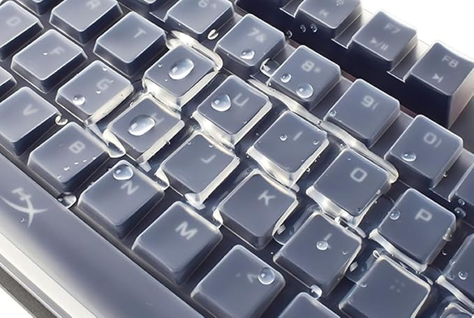 Silicone Keyboard Skin Cover Compatible for Razer Huntsman V2 Optical Gaming Keyboard & Razer BlackWidow V3 Mechanical Gaming Keyboard & Corsair Wired K60 RGB Pro Mechanical Gaming Keyboard - Clear