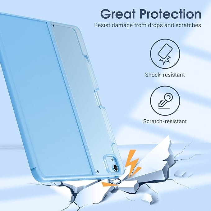 ProCase for iPad Air 13 Inch Case (2026/2025/2024) M4/M3/M2 & iPad Pro 12.9 inch 6th/5th/4th/3rd 2022/2021/2020/2018; Protective Folio Shockproof Case with Pencil Holder -Blue
