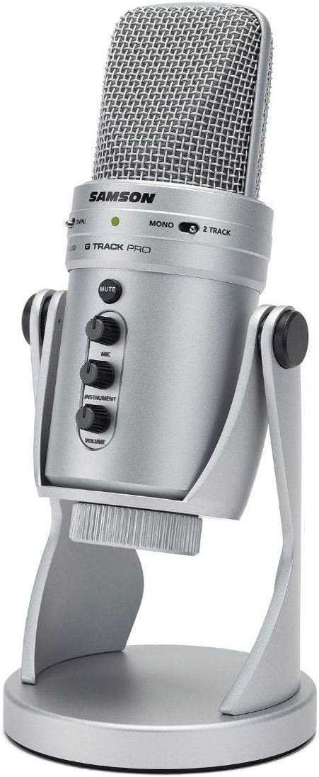 SAMSON G Track Pro USB Microphone with Built in Audio Interface Silver