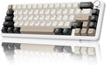 ATTACK SHARK X66 Wireless Mechanical Gaming Keyboard with Knob,Tri Mode USB-C/BT5.0/2.4G Gasket Mounted 60% RGB Gaming Keyboard 66Keys,PBT Keycap, Hot Swappable Custom Strawberry Switch(Cheese White)