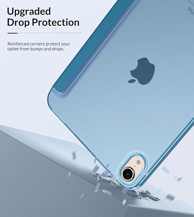 MoKo Case Fit New iPad mini 7 (A17 Pro) 2024, iPad mini 6th Generation Case 2021 (8.3-inch), iPad mini 6 Case, Soft TPU Translucent Frosted Back Cover Case for iPad mini 7th, KBW Peacock Blue