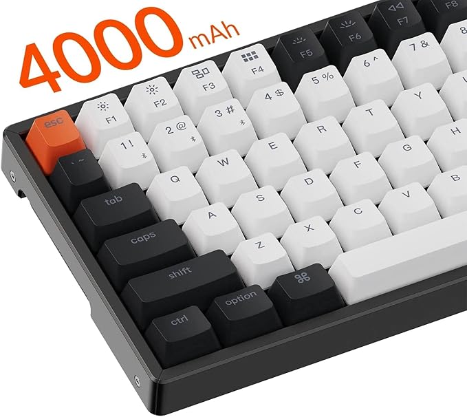 Keychron K2 Wireless Bluetooth/USB Wired Gaming Mechanical Keyboard, Hot-swappable 75% Layout 84 Keys RGB LED Backlight, Aluminum Frame for Mac Windows, Gateron G Pro Brown Switch, Version 2