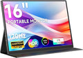 AYY 16" 2.5K 120Hz Portable Monitor, 2560x1600 HDR IPS Display, QHD 100% sRGB, USB-C & HDMI, Eye Care External Second Screen, for Laptop/PC/Phone/PS4/5/Xbox/Switch
