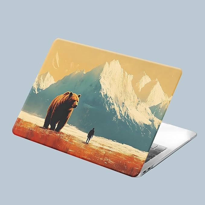 Compatible for MacBook Air 13 inch Case 2021 2020 2019 2018 M1 A2337 A2179 A1932, MacBook Air M1 Case, Cute Aesthetic Protective Plastic Hard Shell & Keyboard Cover, Bear