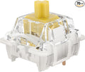 GATERON G Yellow Pro 3.0 Pre lubed 5pin 50gf Linear Switches RGB Light for MX Mechanical Keyboard (70pcs, Yellow)