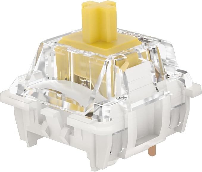 GATERON G Yellow Pro 3.0 Pre lubed 5pin 50gf Linear Switches RGB Light for MX Mechanical Keyboard (110pcs, Yellow)